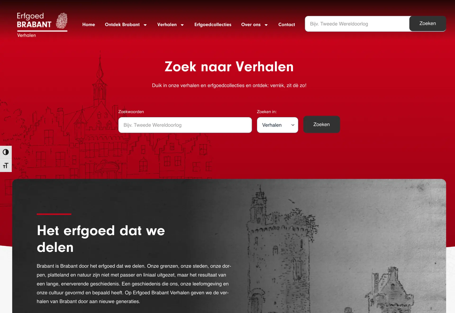Screenshot van Erfgoedbrabantverhalen.nl